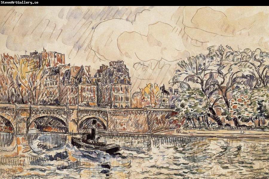 Paul Signac The new bridge of Paris